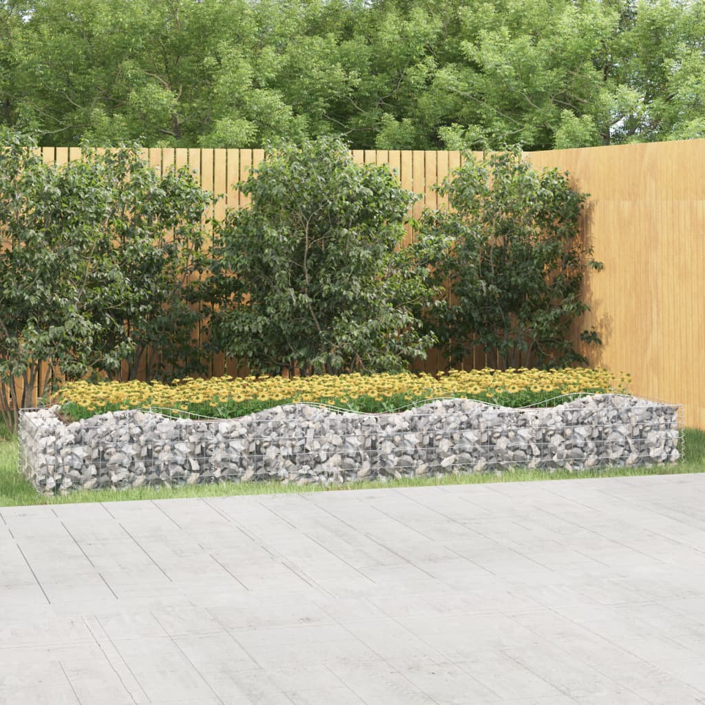 Vidaxl schanskorf gewelfd bedacht 400x100x50 cm gegalvaniseerd ijzer