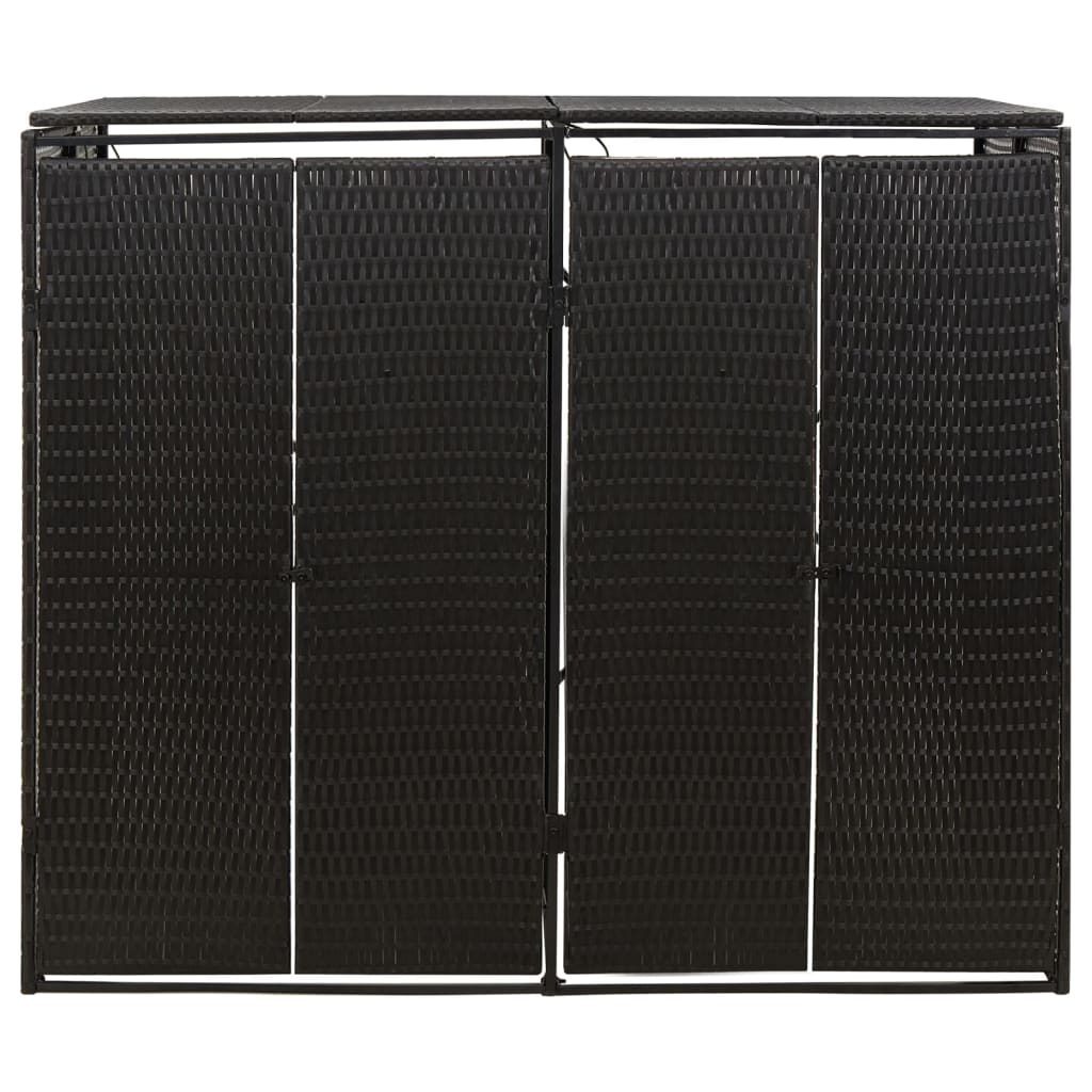 Vidaxl containerberging dubbel 140x80x117 cm poly rattan zwart
