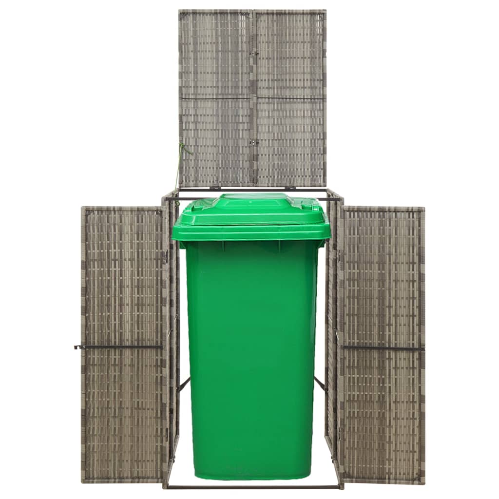 VidaXL Containerberging enkel 70x80x117 cm poly rotan grijs