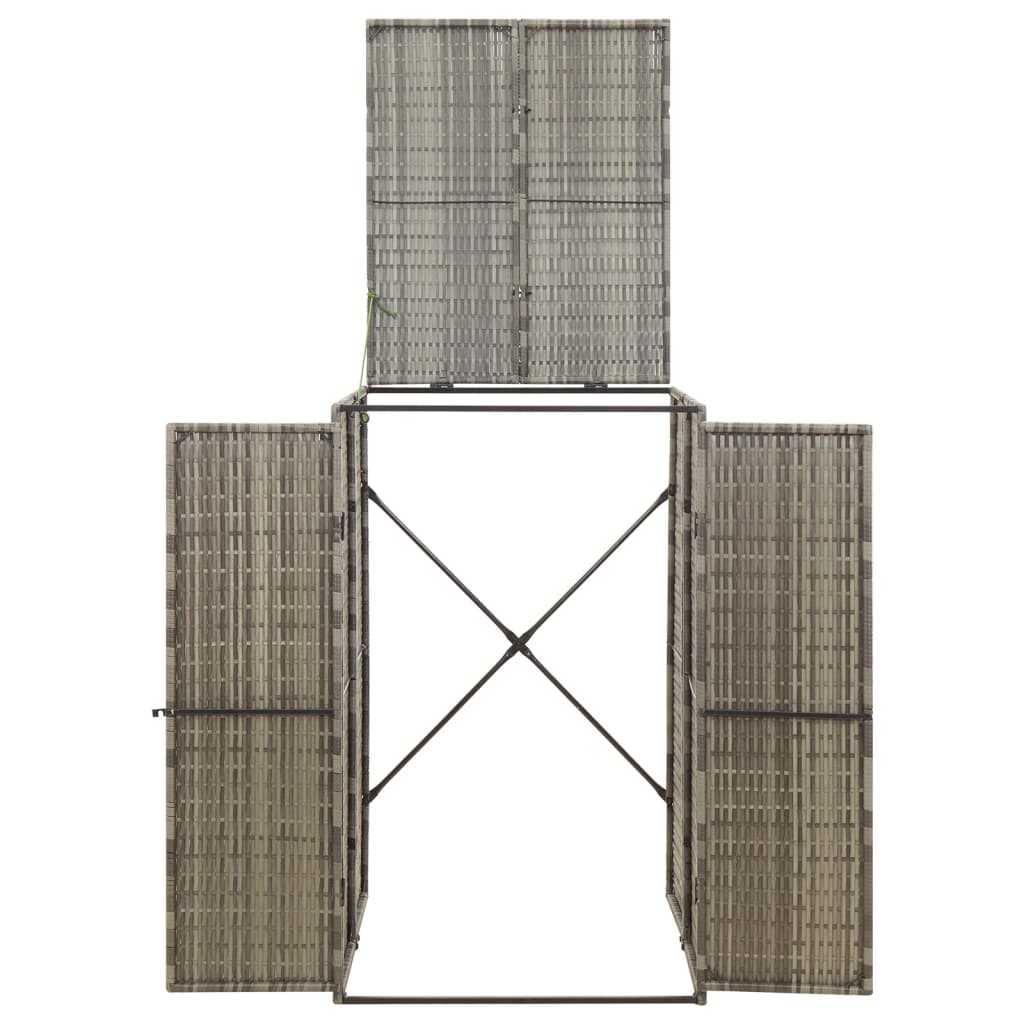 VidaXL Containerberging enkel 70x80x117 cm poly rotan grijs
