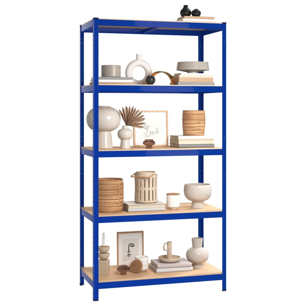 VidaXL Opbergrek 5-laags 4 st staal bewerkt hout blauw