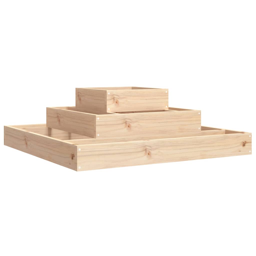Vidaxl plantenbak 80x80x27 cm massief groenhout