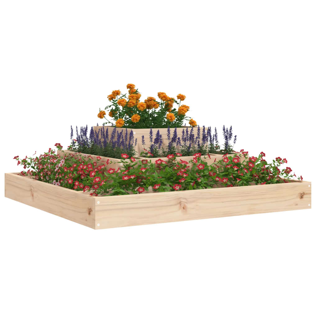 Vidaxl plantenbak 80x80x27 cm massief groenhout