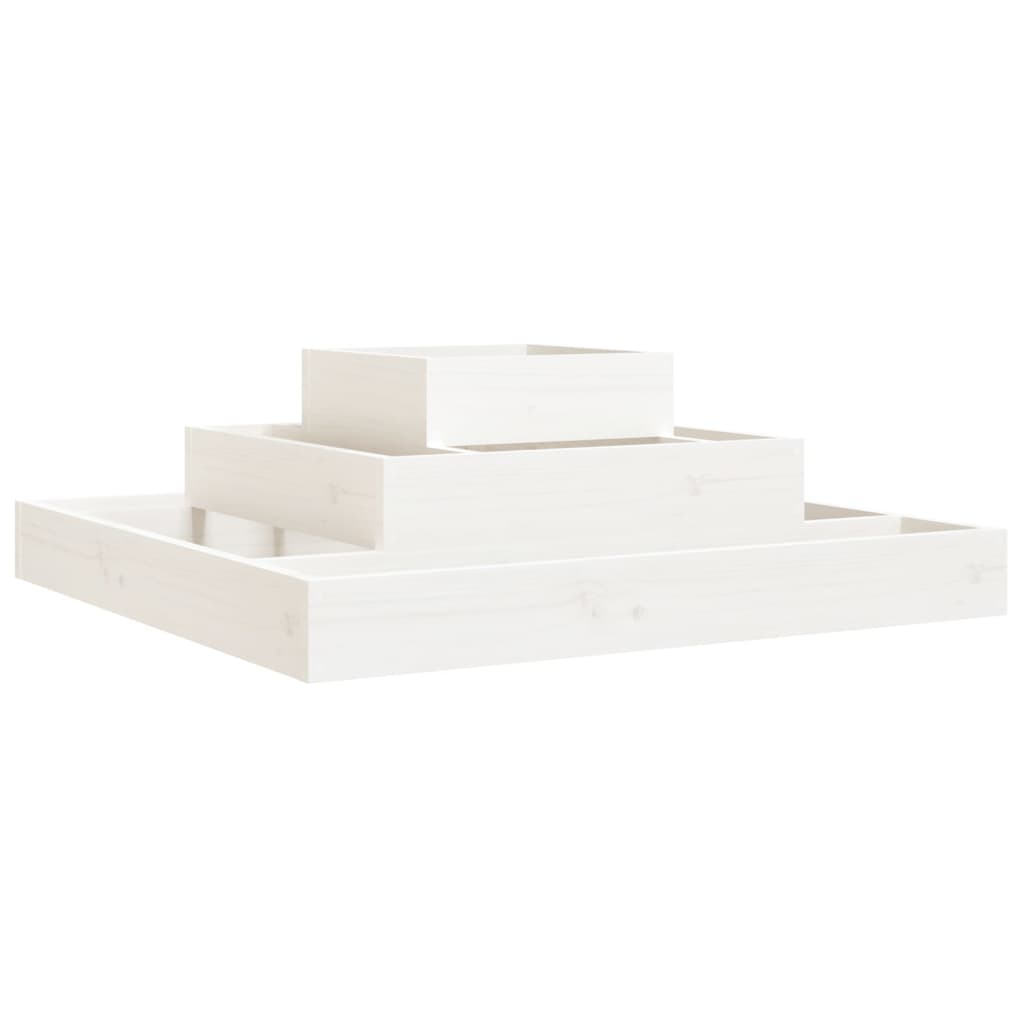 Vidaxl plantenbak 80x80x27 cm massief groenhout wit