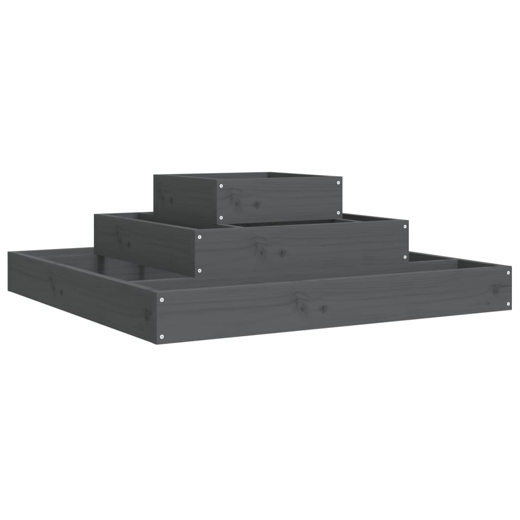 Vidaxl plantenbak 80x80x27 cm massief groenenhout grijs
