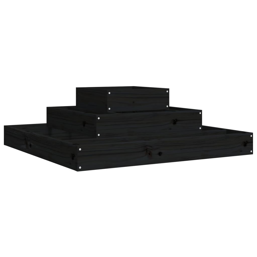 Vidaxl plantenbak 80x80x27 cm massief groenenhout zwart