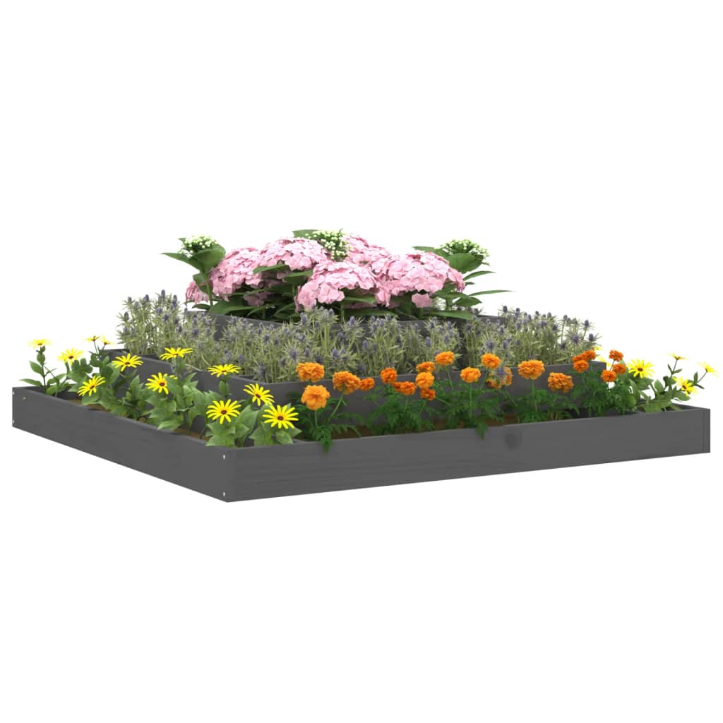 Vidaxl plantenbak 110x110x27 cm massief groenenhout grijs