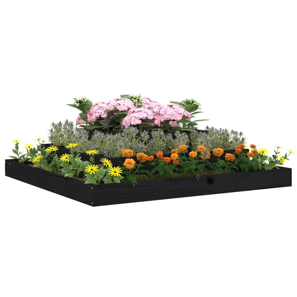 Vidaxl plantenbak 110x110x27 cm massief groenenhout zwart