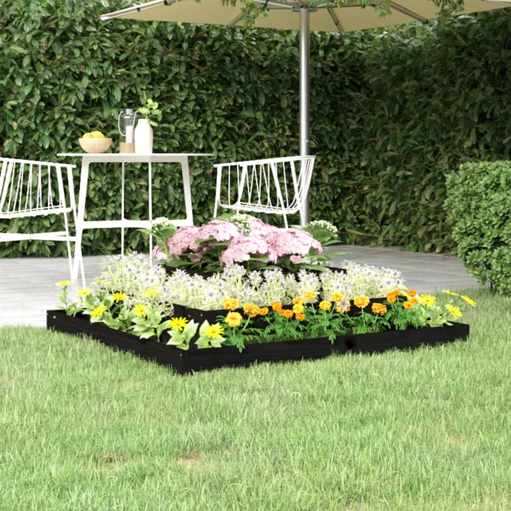 Vidaxl plantenbak 110x110x27 cm massief groenenhout zwart