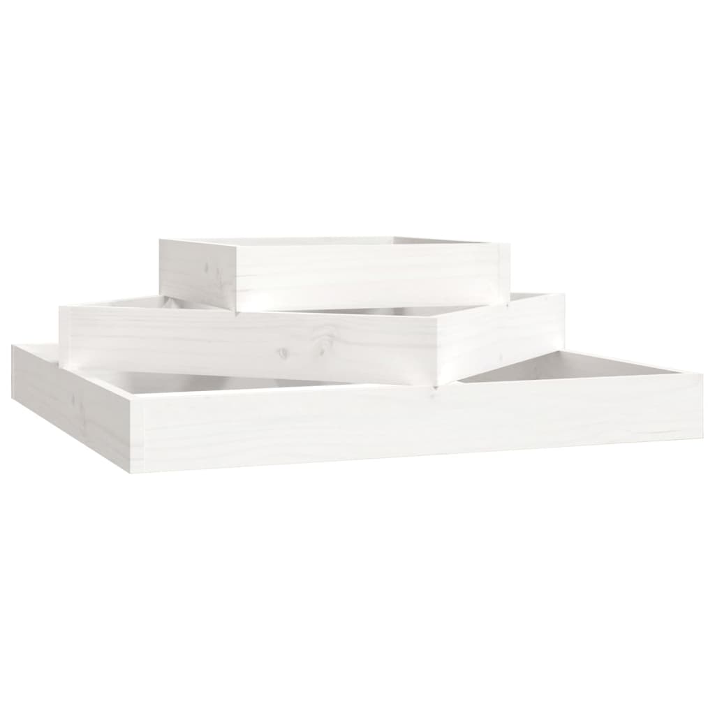 Vidaxl plantenbak 83x83x27 cm massief groenhout wit