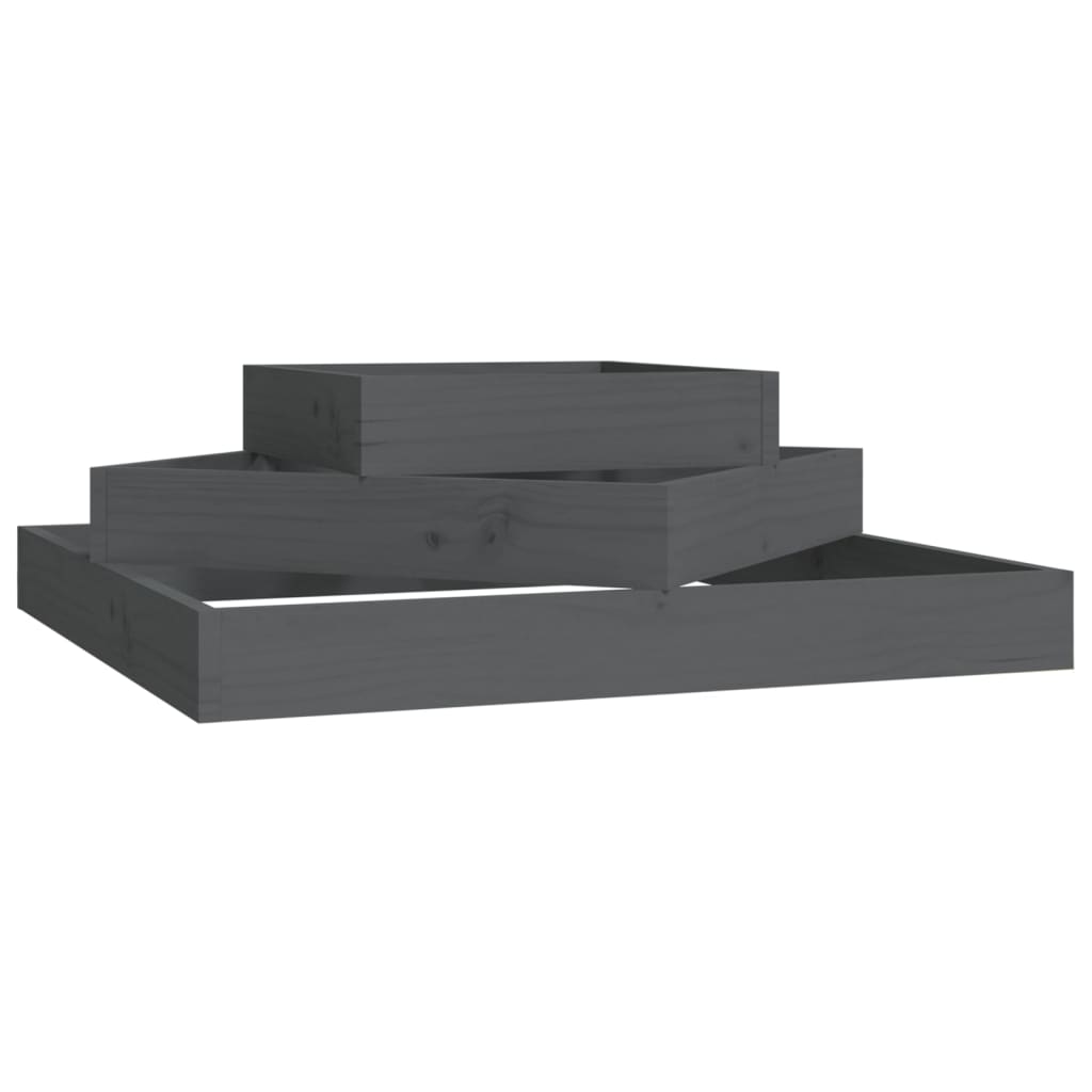 VidaXL Plantenbak 83x83x27 cm massief groenenhout grijs