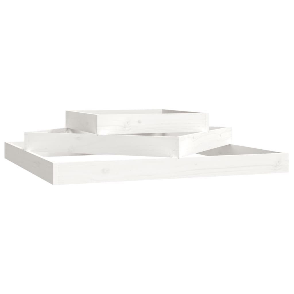 VidaXL Plantenbak 112x112x27 cm massief groenhout wit