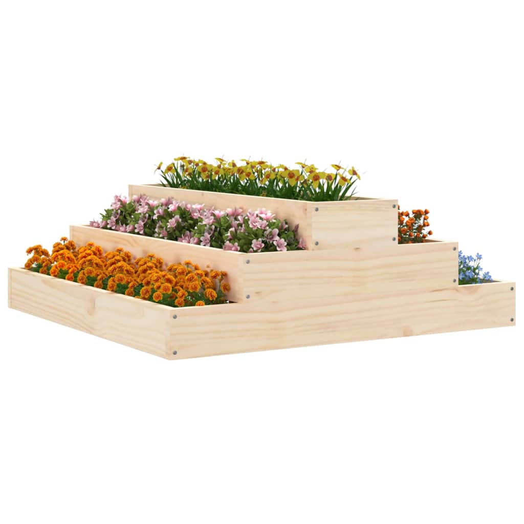 Vidaxl plantenbak 80x80x27 cm massief groenhout