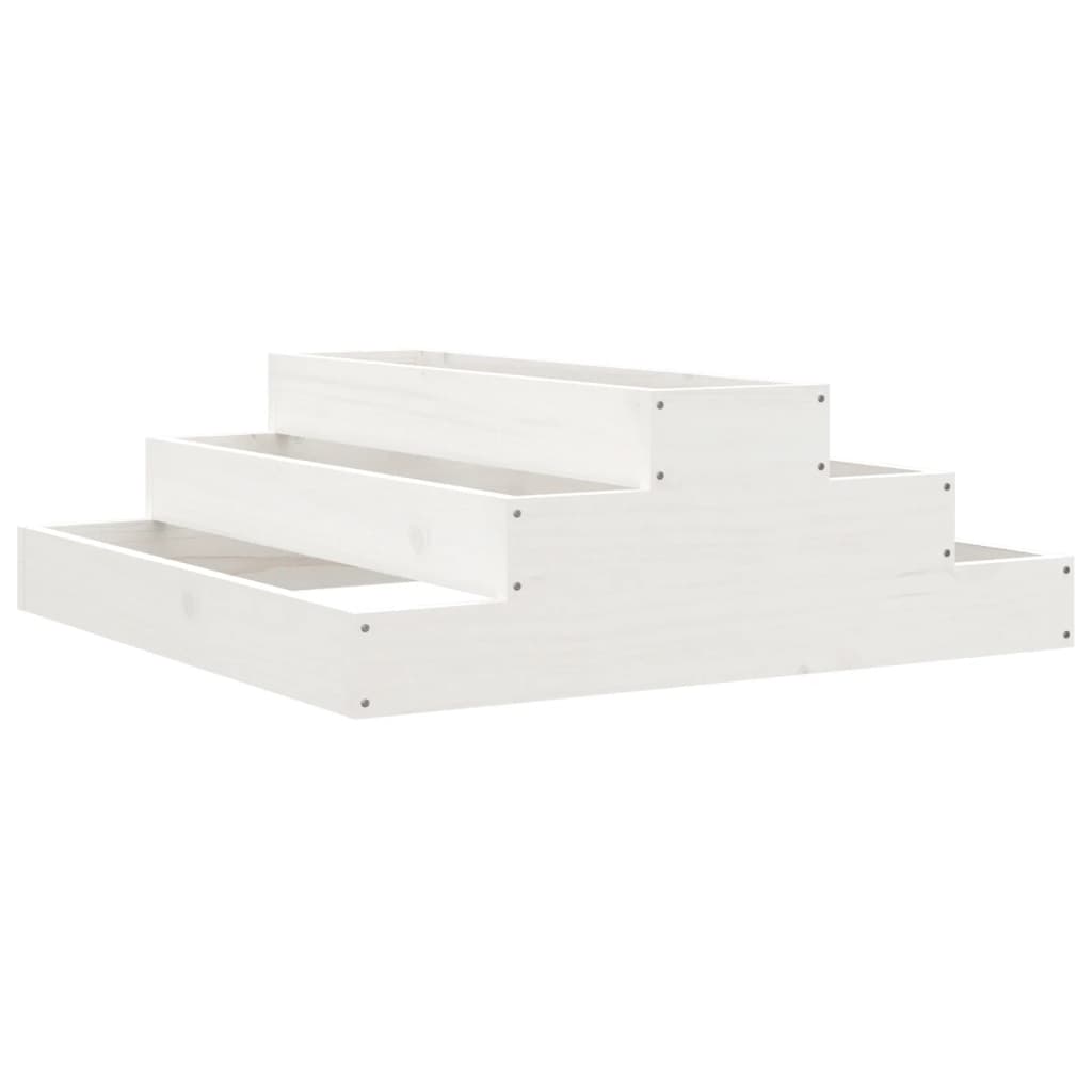 VidaXL Plantenbak 80x80x27 cm massief groenhout wit