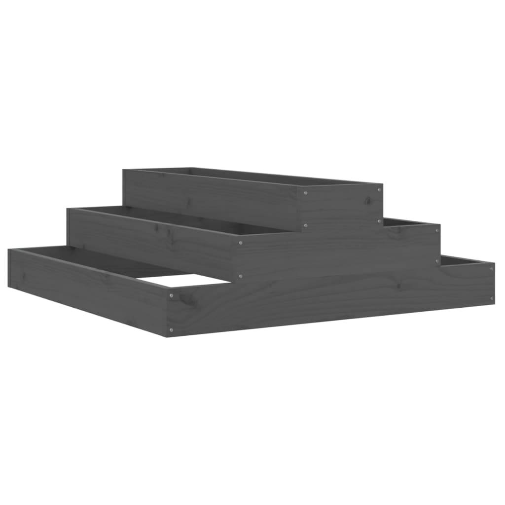 Vidaxl plantenbak 80x80x27 cm massief groenenhout grijs