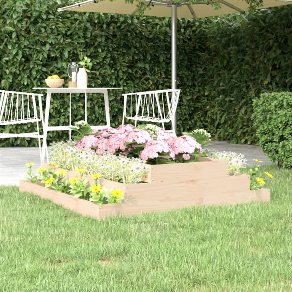 Vidaxl plantenbak 110x110x27 cm massief groenhout