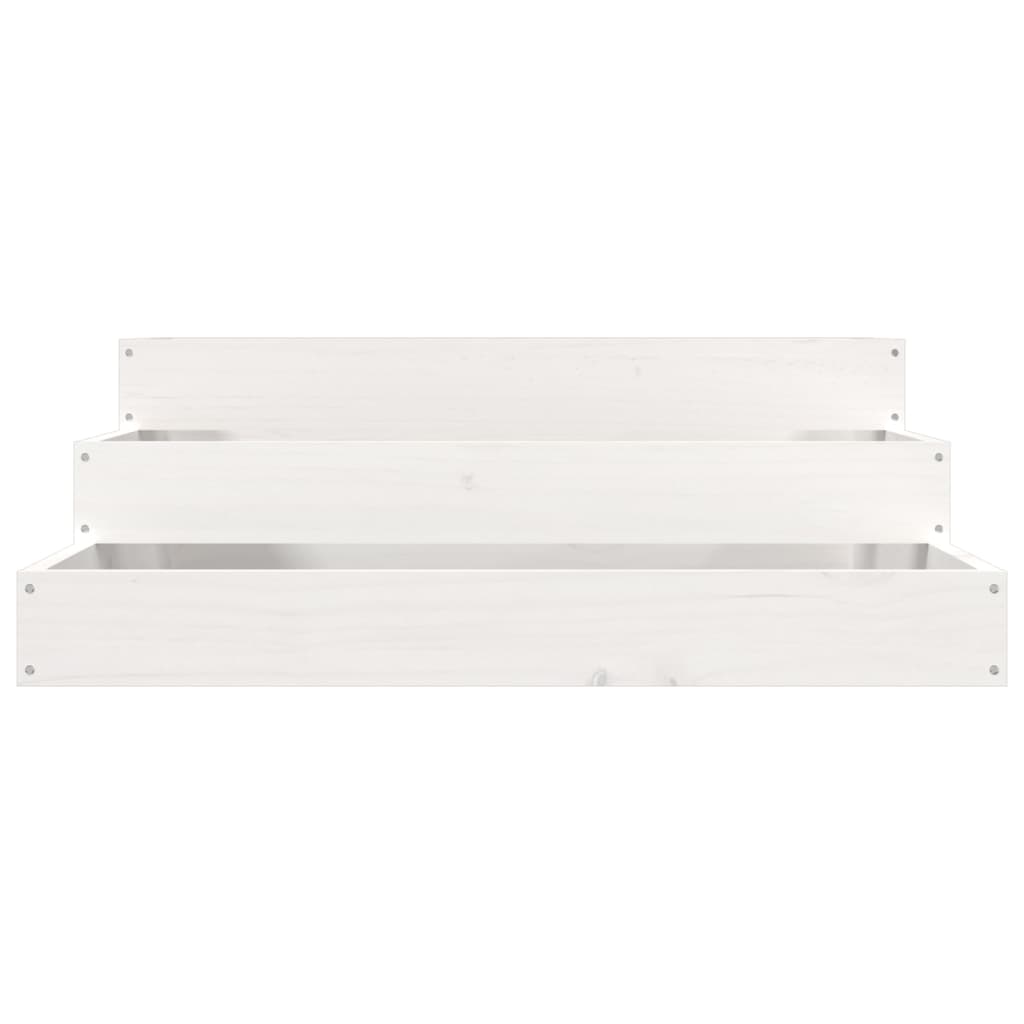 Vidaxl plantenbak 78x78x27 cm massief grenenhout wit
