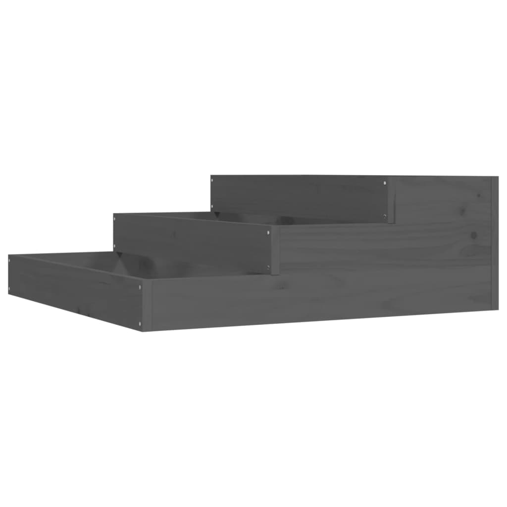 Vidaxl plantenbak 78x78x27 cm massief groenenhout grijs