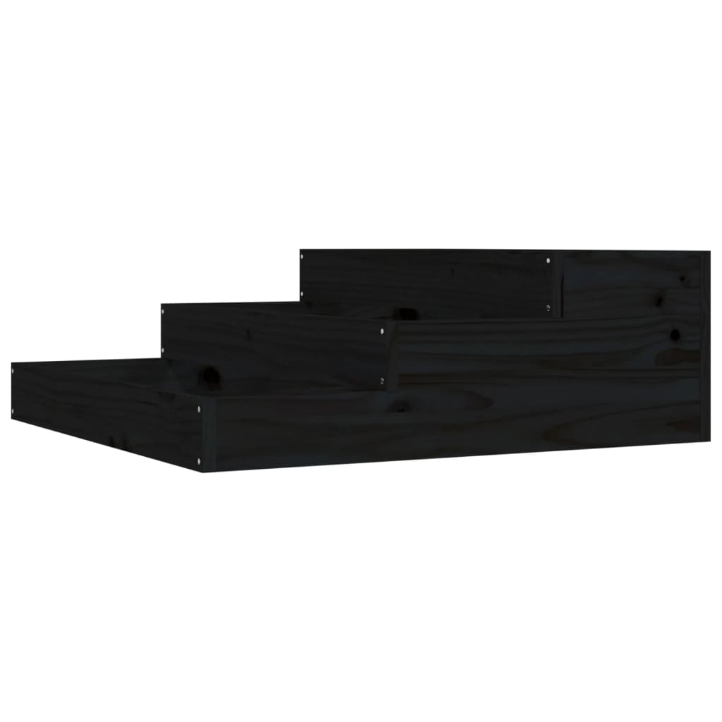 Vidaxl plantenbak 78x78x27 cm massief groenenhout zwart