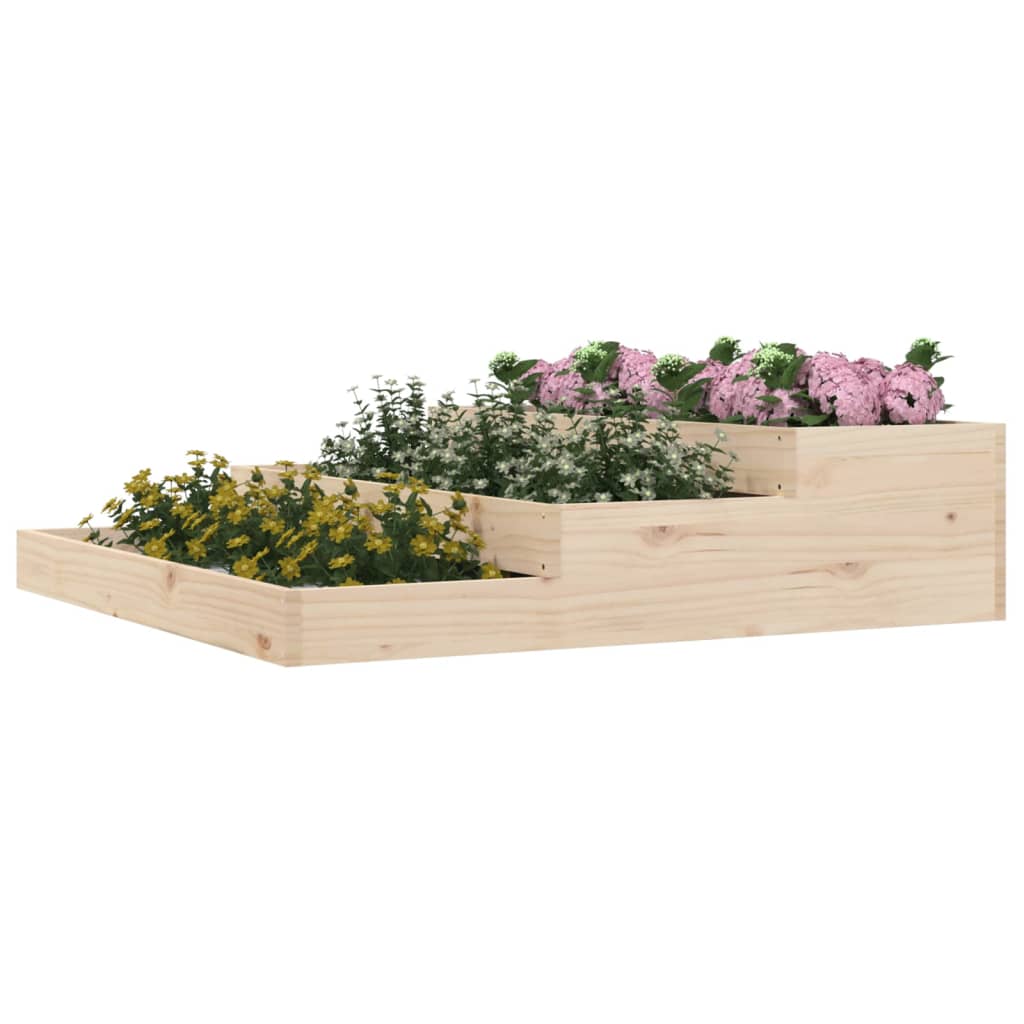 Vidaxl plantenbak 107x107x27 cm massief groenhout