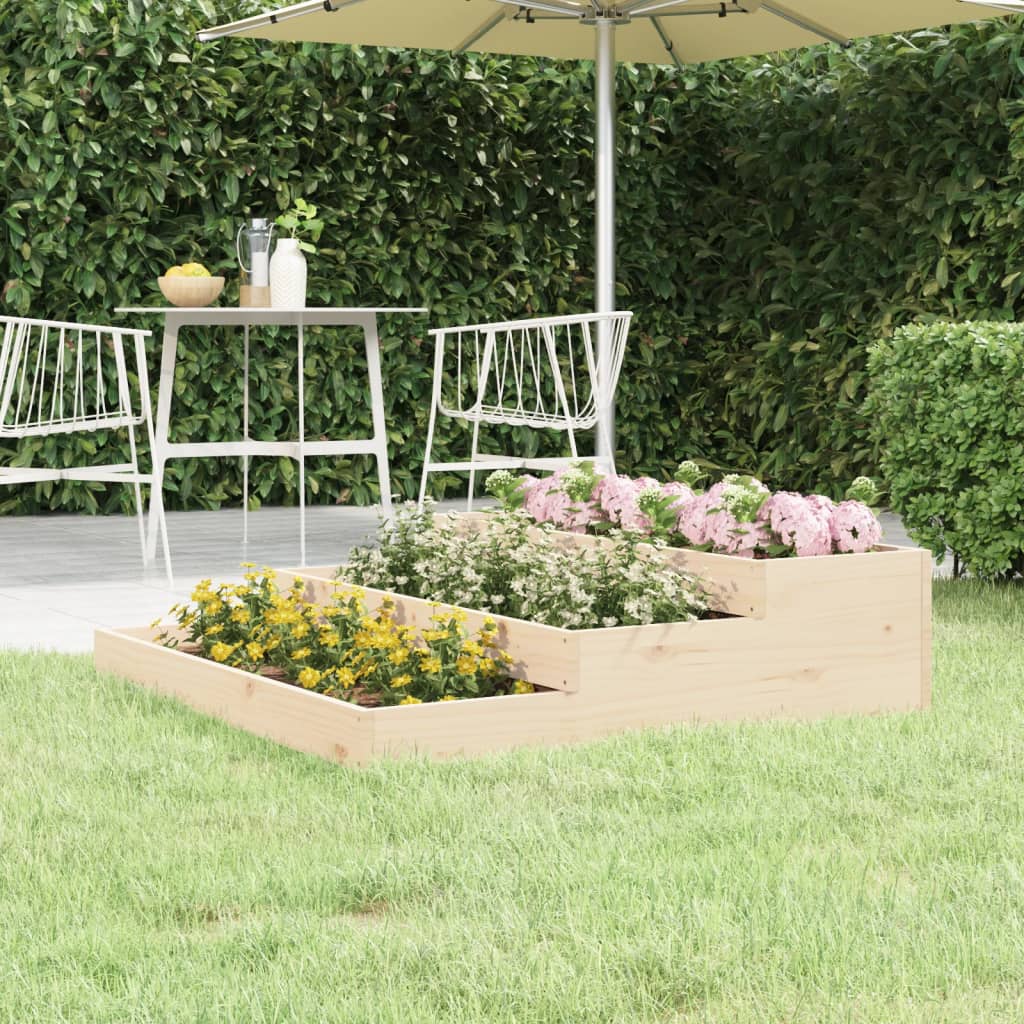 Vidaxl plantenbak 107x107x27 cm massief groenhout