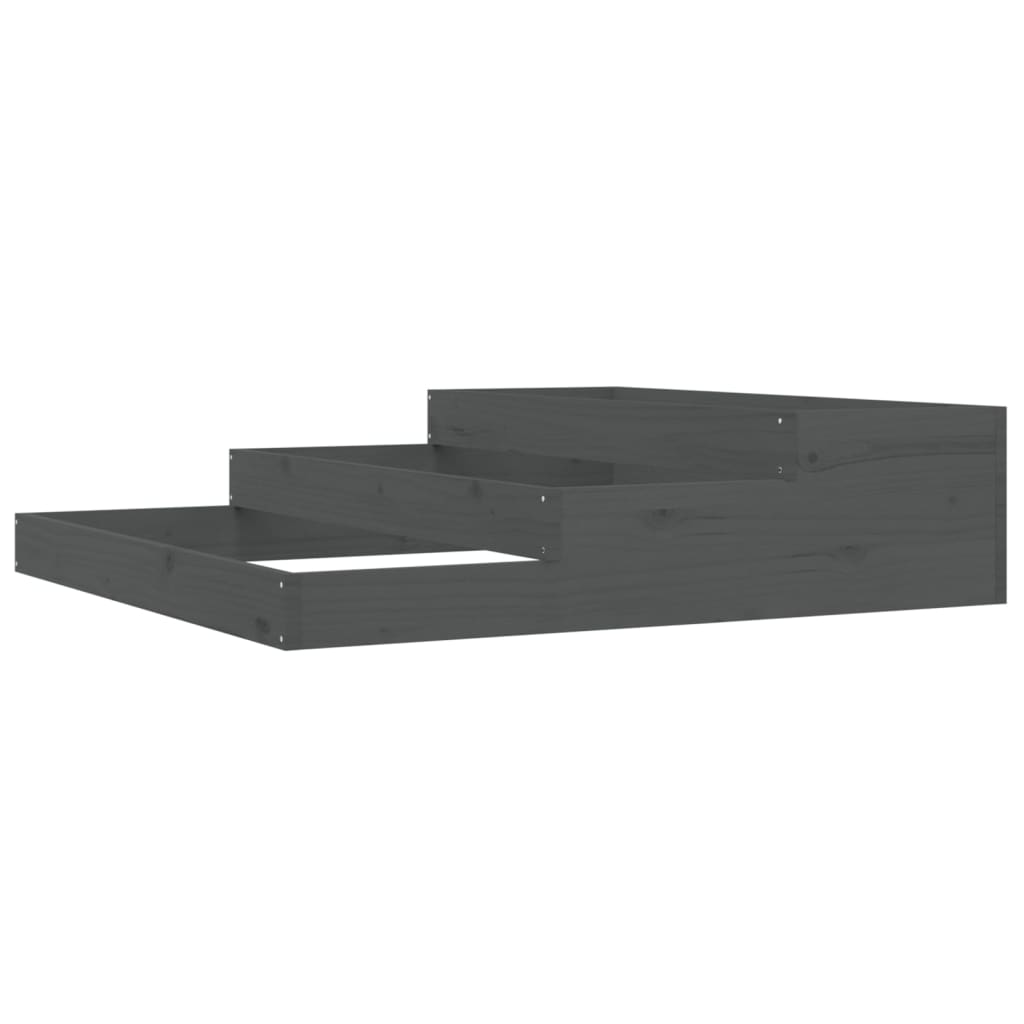 Vidaxl plantenbak 107x107x27 cm massief groenenhout grijs