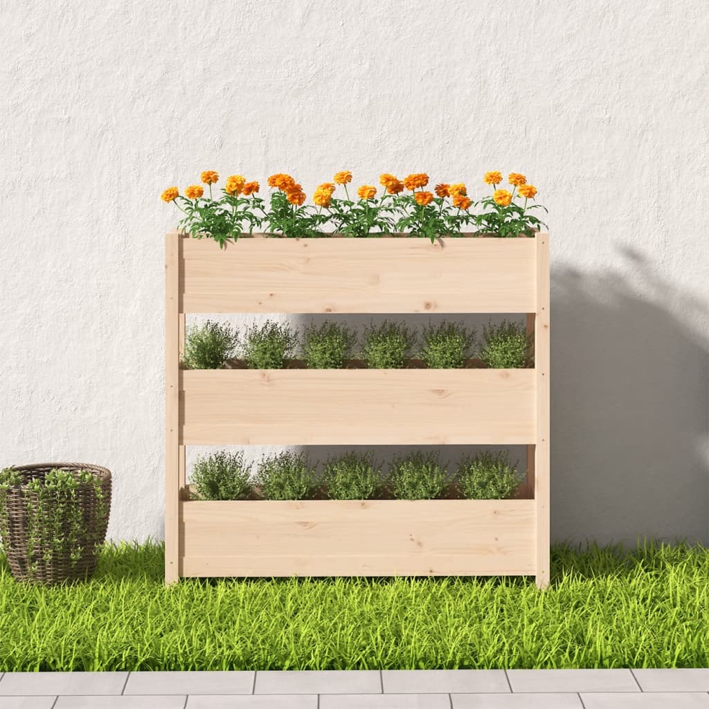 Vidaxl plantenbak 112x25x104,5 cm massief groenhout