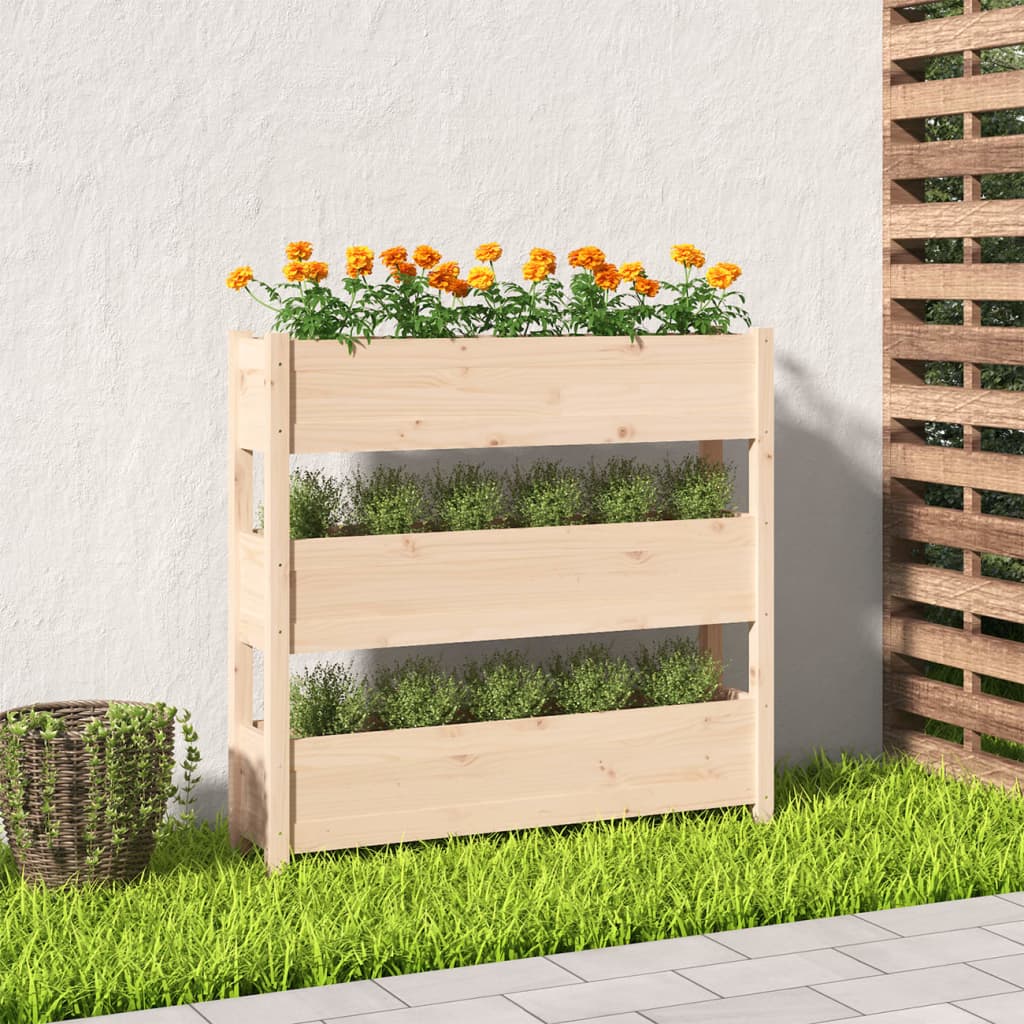 Vidaxl plantenbak 112x25x104,5 cm massief groenhout