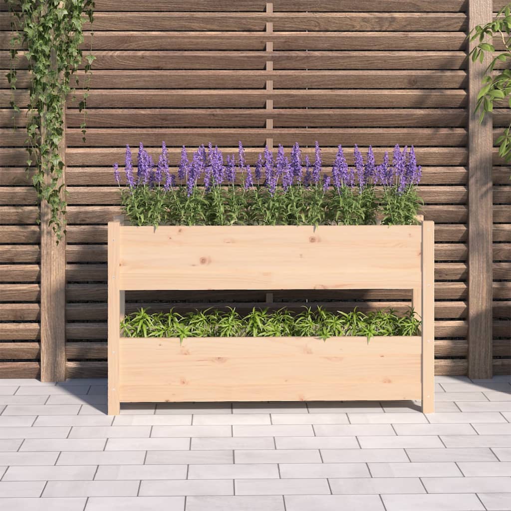 Vidaxl plantenbak 112x25x66 cm massief groenhout