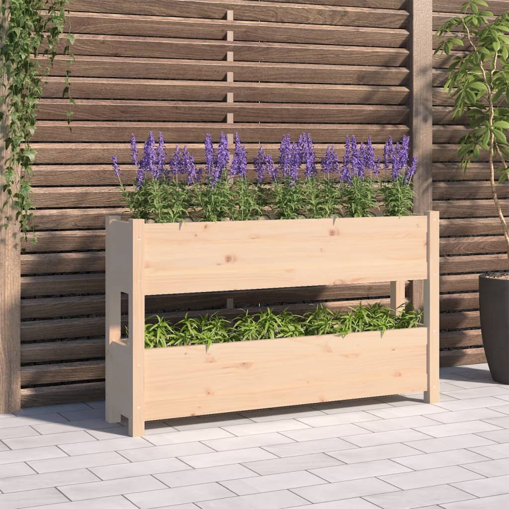 Vidaxl plantenbak 112x25x66 cm massief groenhout
