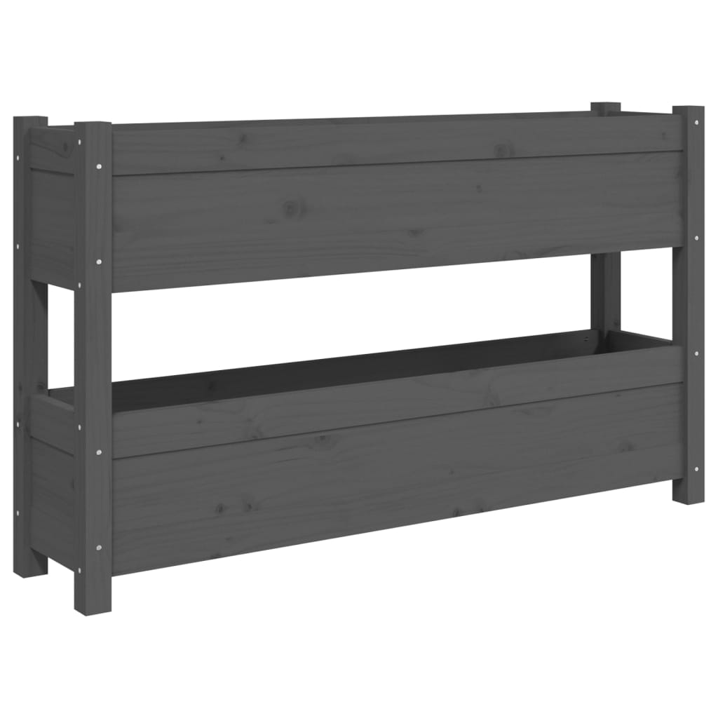 Vidaxl plantenbak 112x25x66 cm massief groenenhout grijs