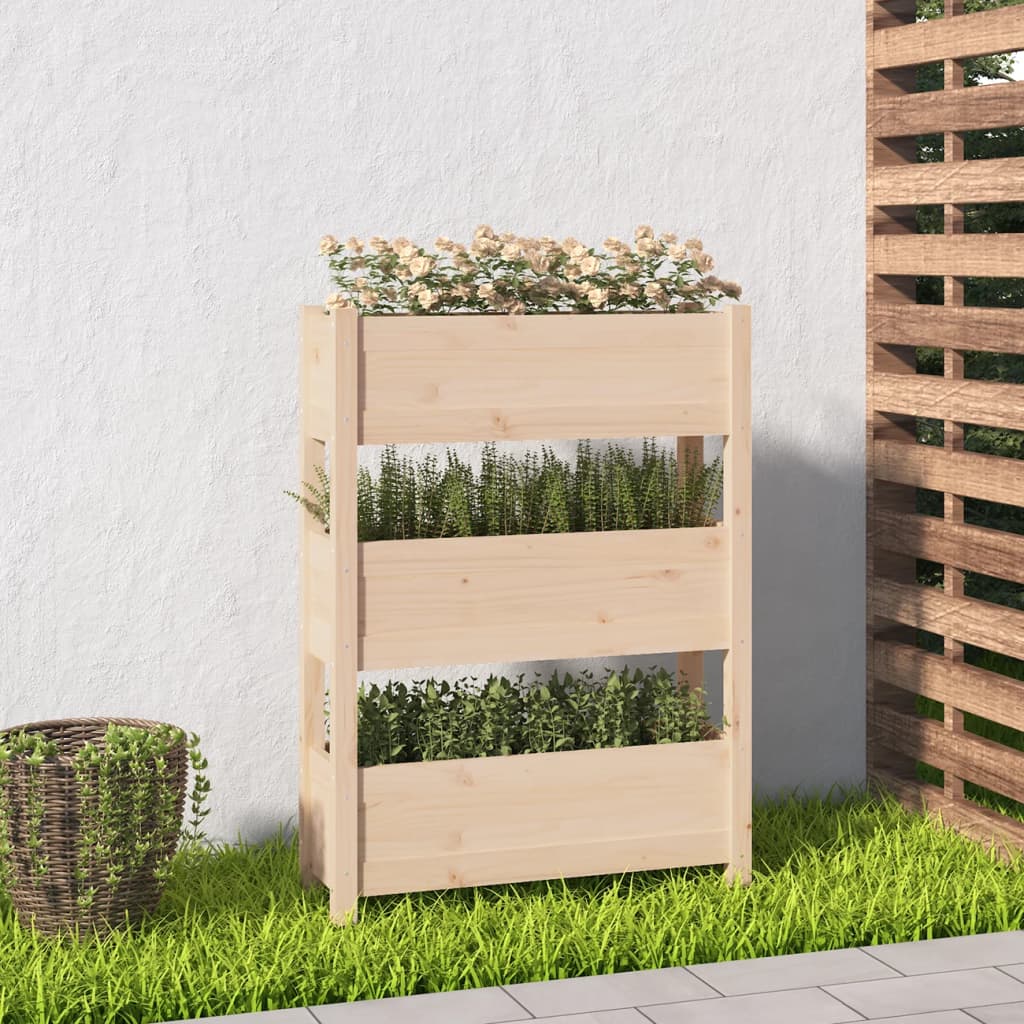 Vidaxl plantenbak 77x25x104,5 cm massief groenhout