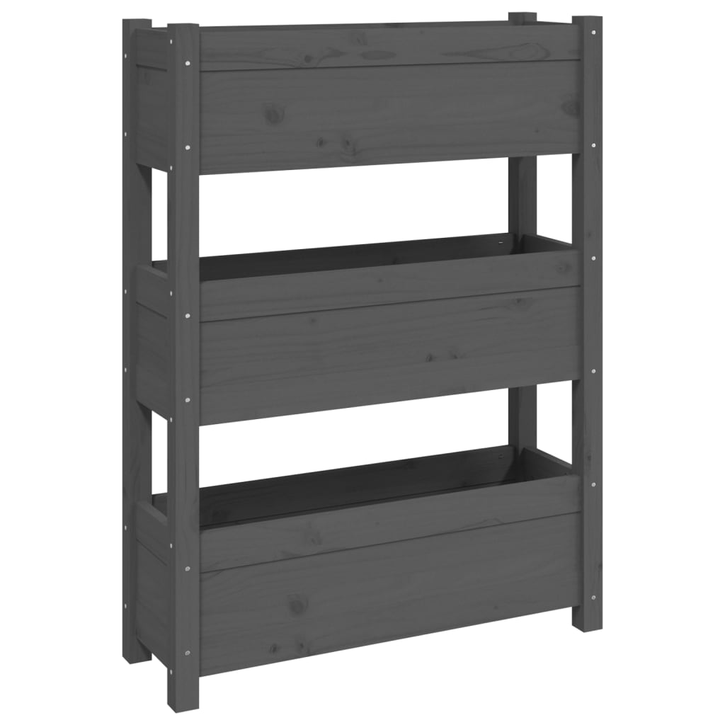 Vidaxl plantenbak 77x25x104,5 cm massief groenenhout grijs