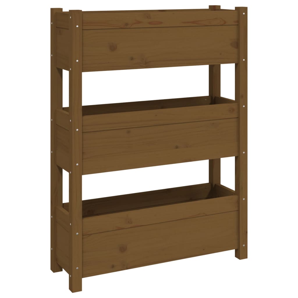 Vidaxl plantenbak 77x25x104,5 cm massief groenhout honingbruin
