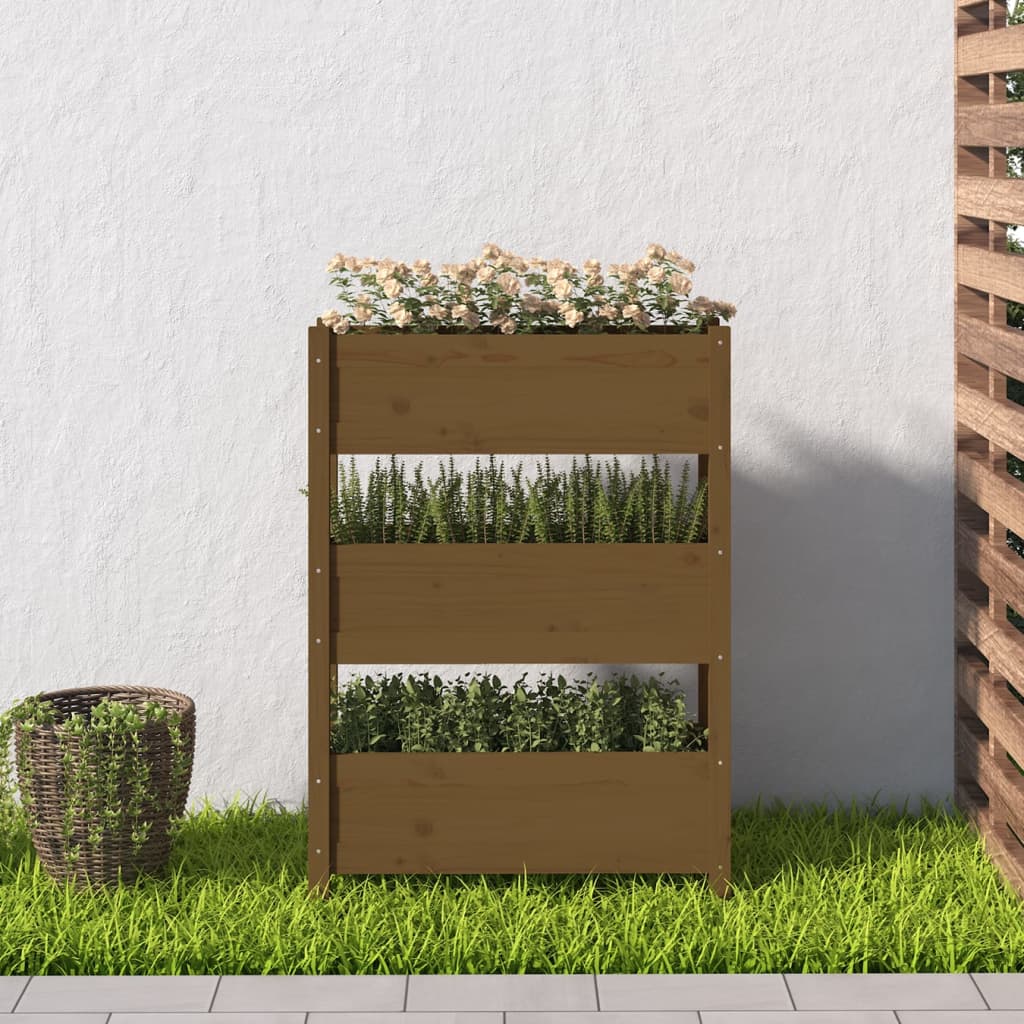 Vidaxl plantenbak 77x25x104,5 cm massief groenhout honingbruin