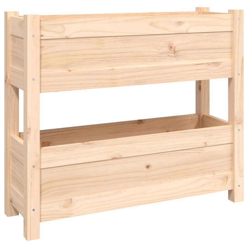 Vidaxl plantenbak 77x25x66 cm massief groenhout