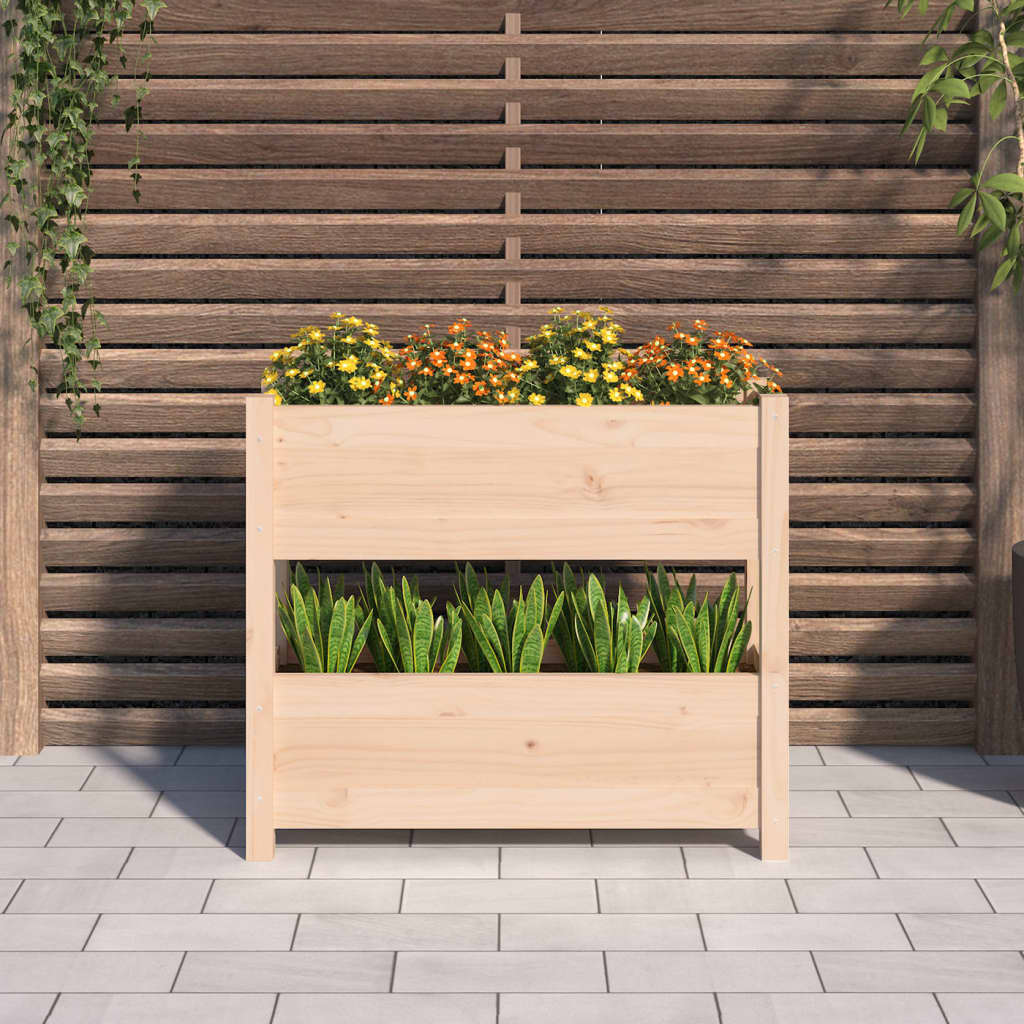 Vidaxl plantenbak 77x25x66 cm massief groenhout
