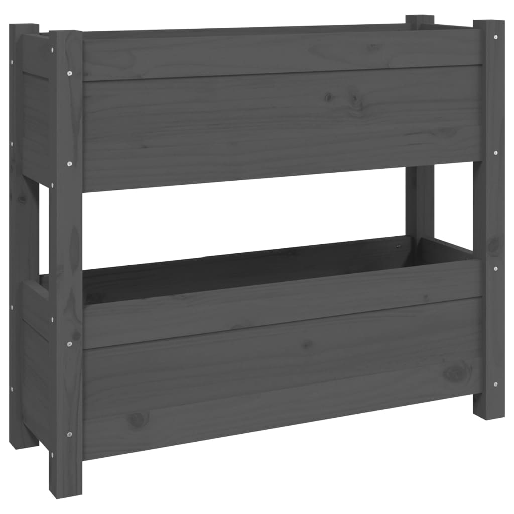 Vidaxl plantenbak 77x25x66 cm massief groenenhout grijs