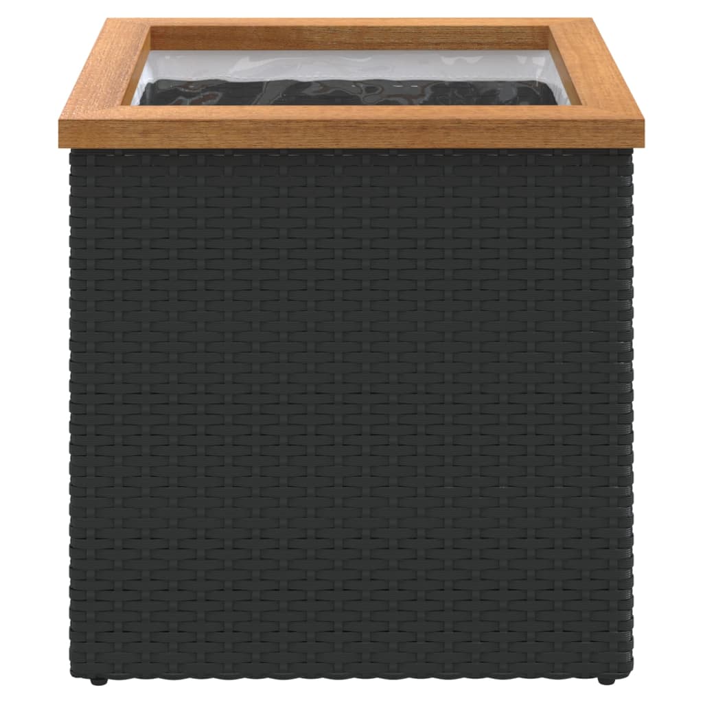 VidaXL Plantenbak 40x40x40 cm poly rotan zwart
