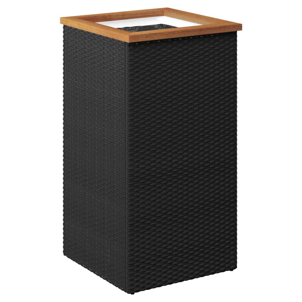 Vidaxl plantenbak 40x40x80 cm poly rattan zwart