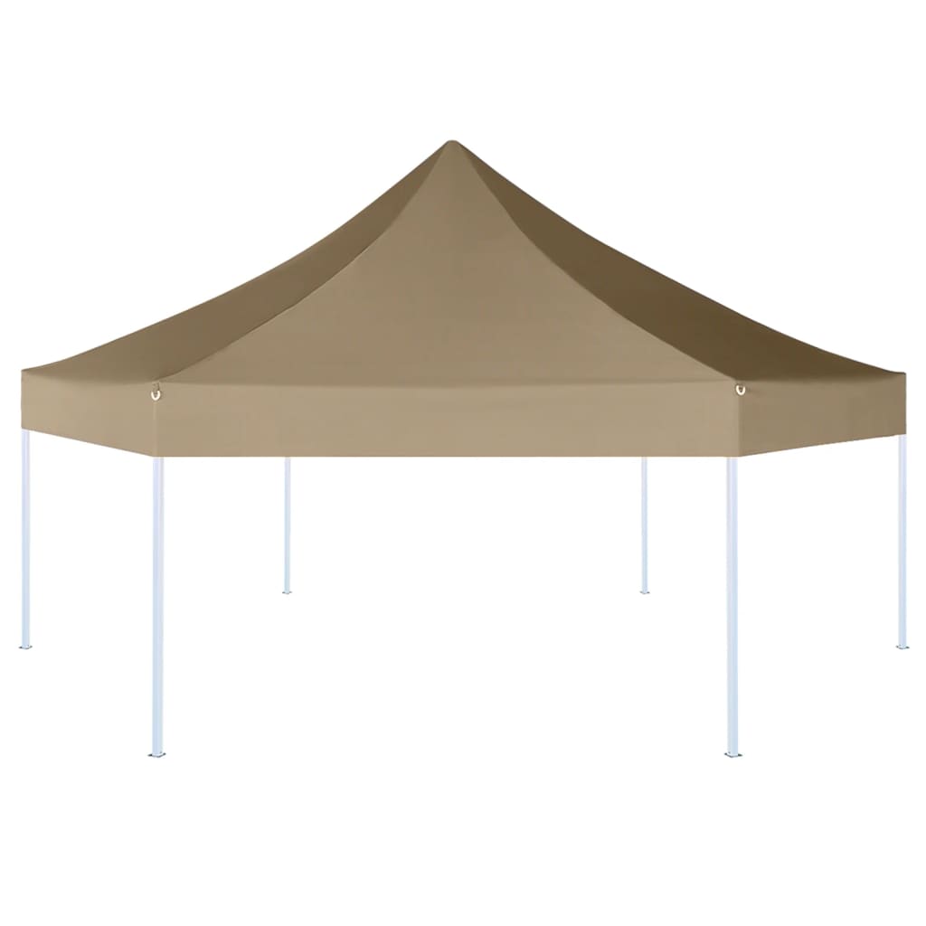 Vidaxl partytent inklapbaar zeshoekig 3,6x3,1m taupe 220 g m²