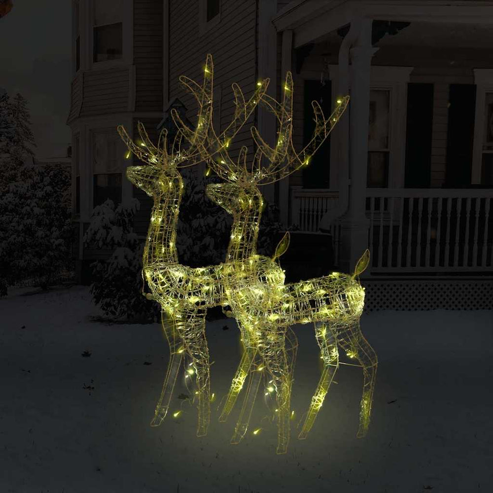 Vidaxl kerstversieringen rendier 2 st 128 cm acryl warmwit
