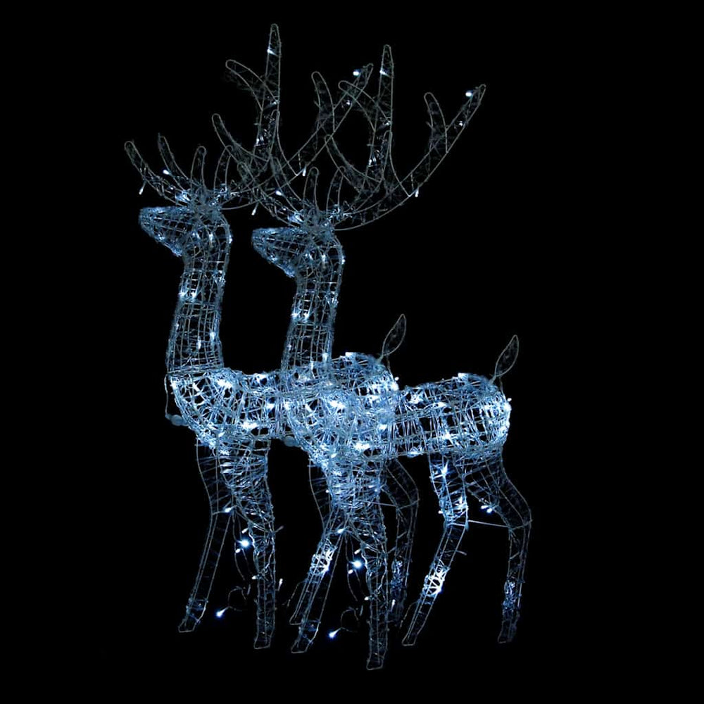 Vidaxl kerstversieringen rendier 2 st 128 cm acryl koudwit