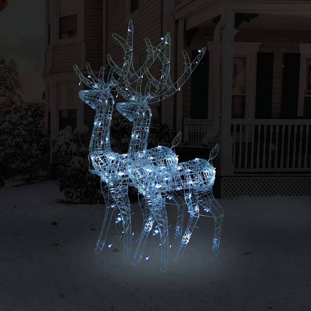 Vidaxl kerstversieringen rendier 2 st 128 cm acryl koudwit