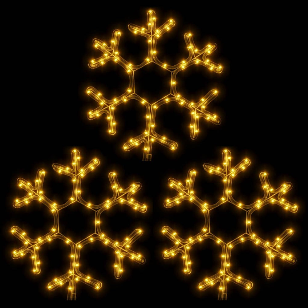 Vidaxl kerstfiguur sneeuwvlok met led's 3 st 38x37 cm warmwit