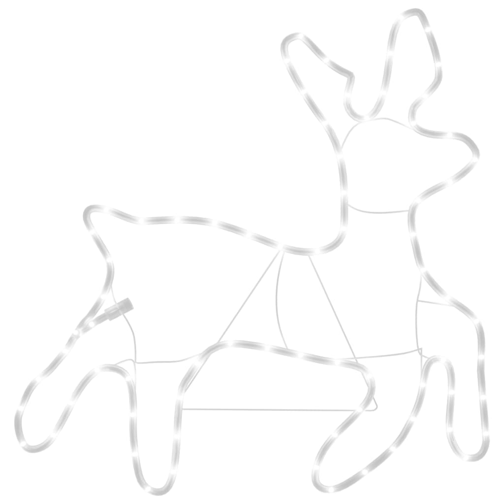 VidaXL Kerstfiguur rendier met LED's 3 st 57x55x4,5 cm warmwit