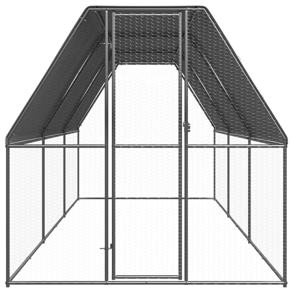 VidaXL Buitenhok voor kippen 2x6x2m gegalvaniseerd staal