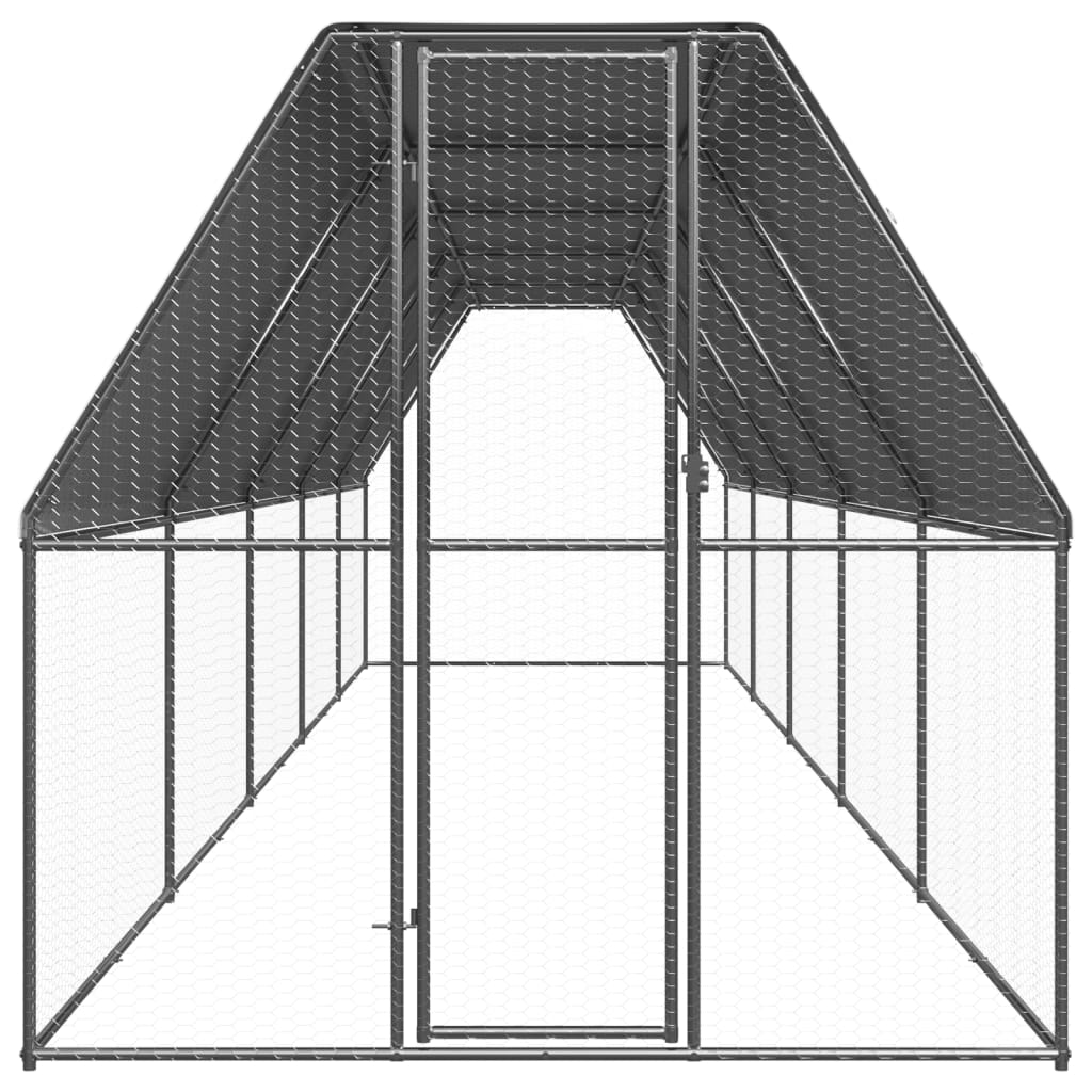 VidaXL Buitenhok voor kippen 2x10x2m gegalvaniseerd staal