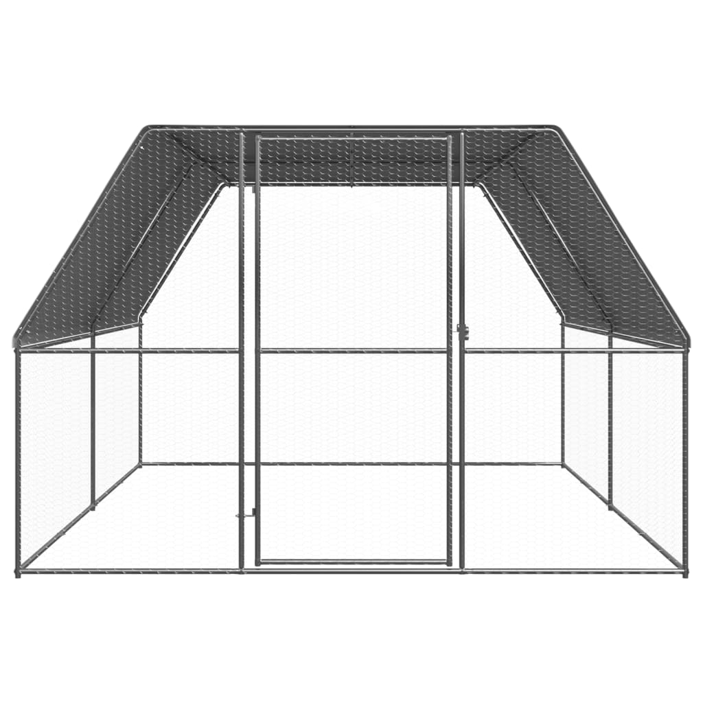VidaXL Buitenhok voor kippen 3x4x2m gegalvaniseerd staal