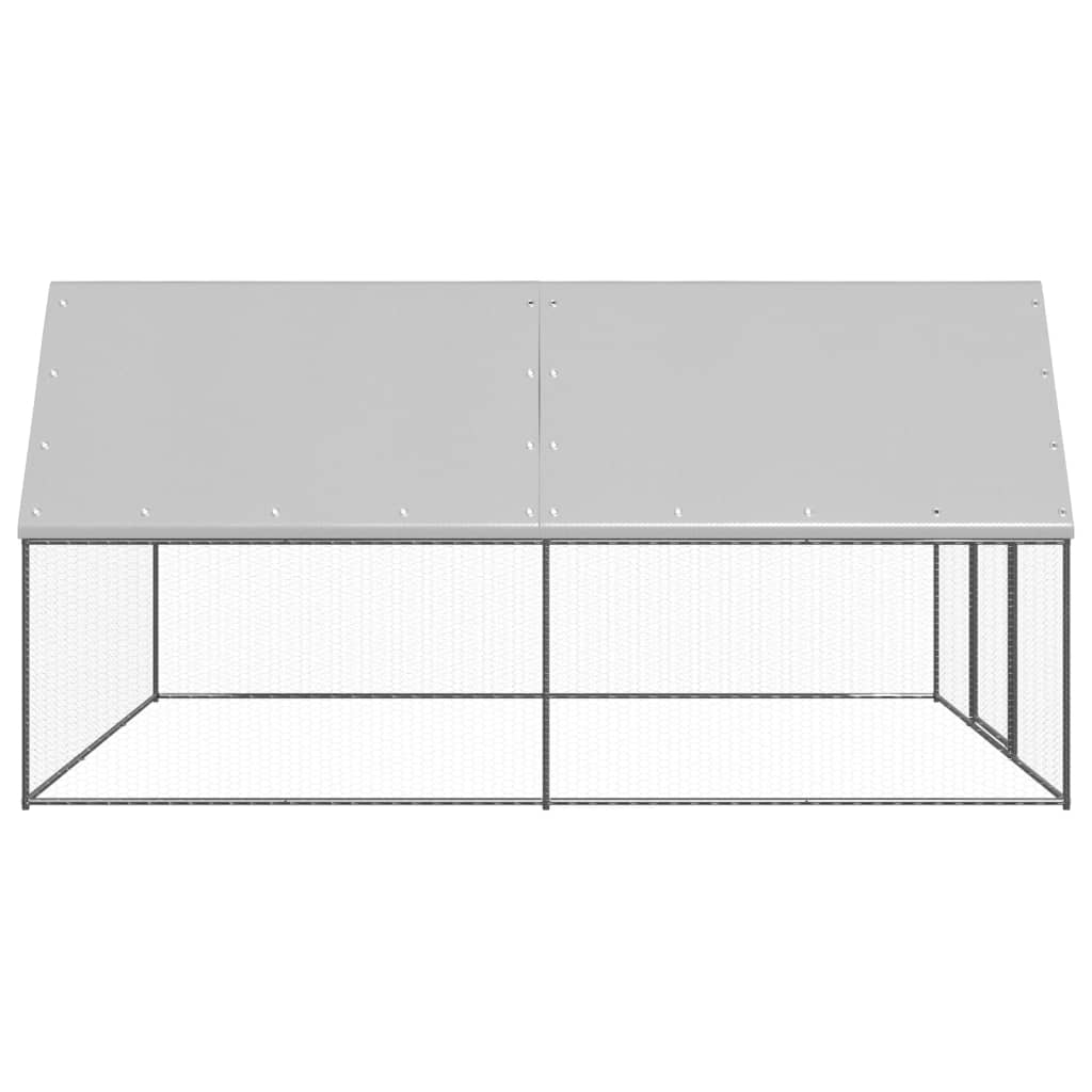 VidaXL Buitenhok voor kippen 3x4x2m gegalvaniseerd staal